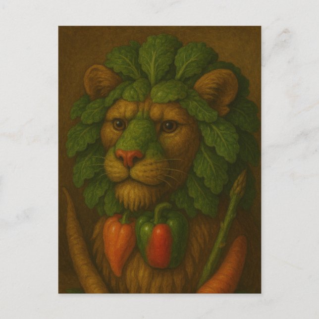 Postal Retrato renacentista de leones (Anverso)