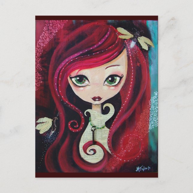 Postal "Retrato rojo" (Anverso)