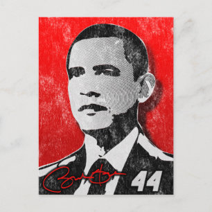 Postal Retrato rojo de Barack Obama