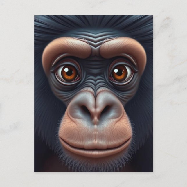 Postal Retrato satírico de Chimpanzee Anime (Anverso)