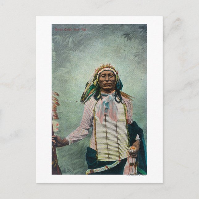 Postal Retrato Sioux Chief Iron Tail (Anverso)