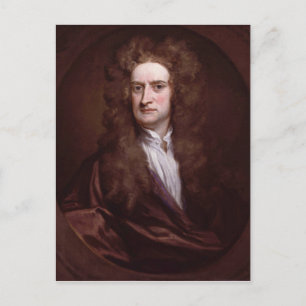 Postal Retrato Sir Isaac Newton por Sir Godfrey Kneller