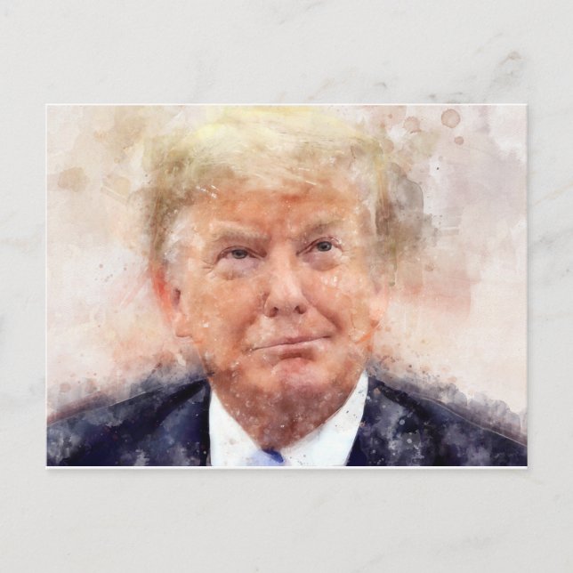 Postal Retrato sonriente de Donald Trump (Anverso)