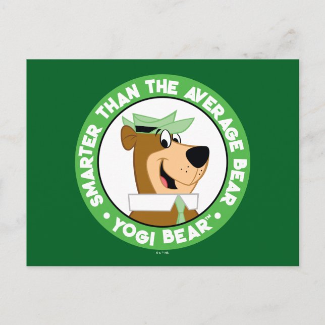Postal Retrato sonriente de Yogi Bear (Anverso)