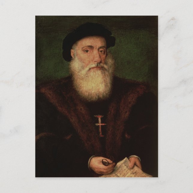Postal Retrato supuestamente de Vasco da Gama c.1524 (Anverso)