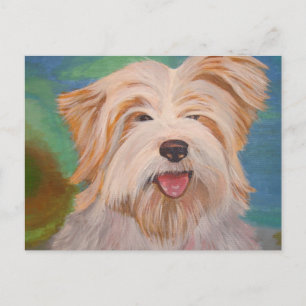 Postal Retrato Terrier Mascota arte de perro