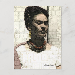 Postal Retrato textil de Frida Kahlo