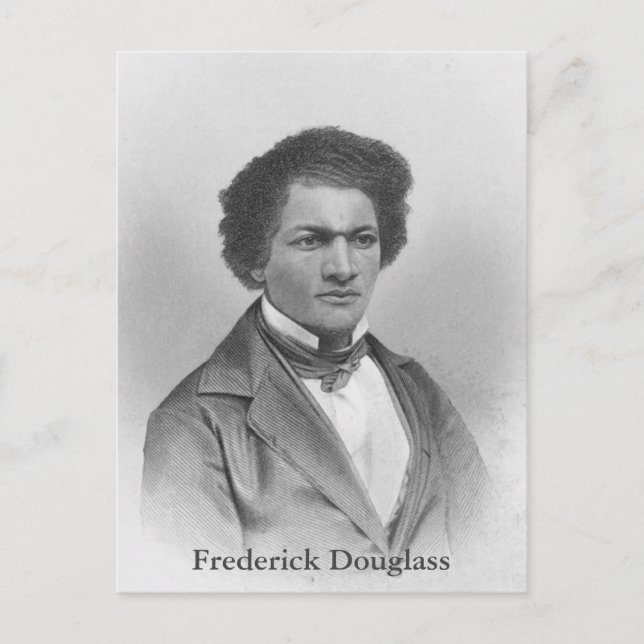 Postal Retrato vintage abolicionista Frederick Douglass (Anverso)