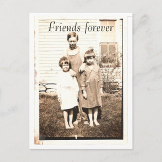 Postal Retrato vintage de hermanos y hermanas