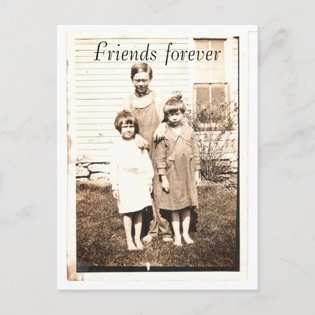 Postal Retrato vintage de hermanos y hermanas (Anverso)