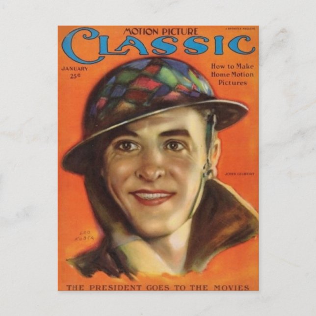 Postal Retrato vintage de John Gilbert 1926 (Anverso)