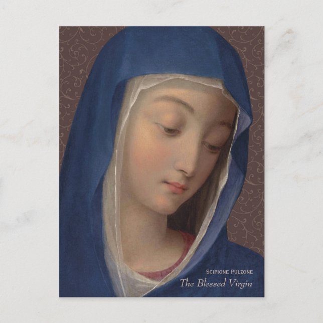 Postal Retrato virgen bendito Scipione Pulzone CC0714 (Anverso)