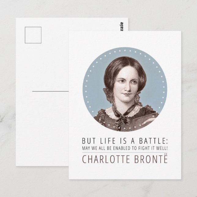 Postal Retrato y cotización de Charlotte Bronte (Anverso / Reverso)