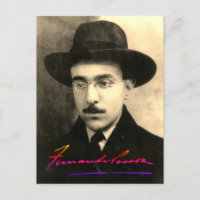 Retrato y firma de Fernando Pessoa