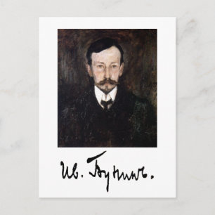 Postal Retrato y firma de Ivan Bunin