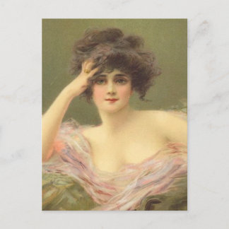 Postal Retratos antiguos y Ilustraciones de mujeres