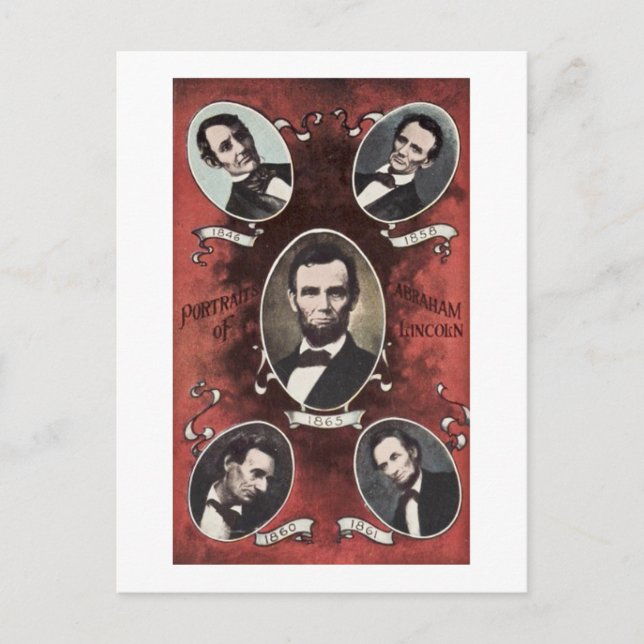 Postal Retratos de Abraham Lincoln Vintage (Anverso)