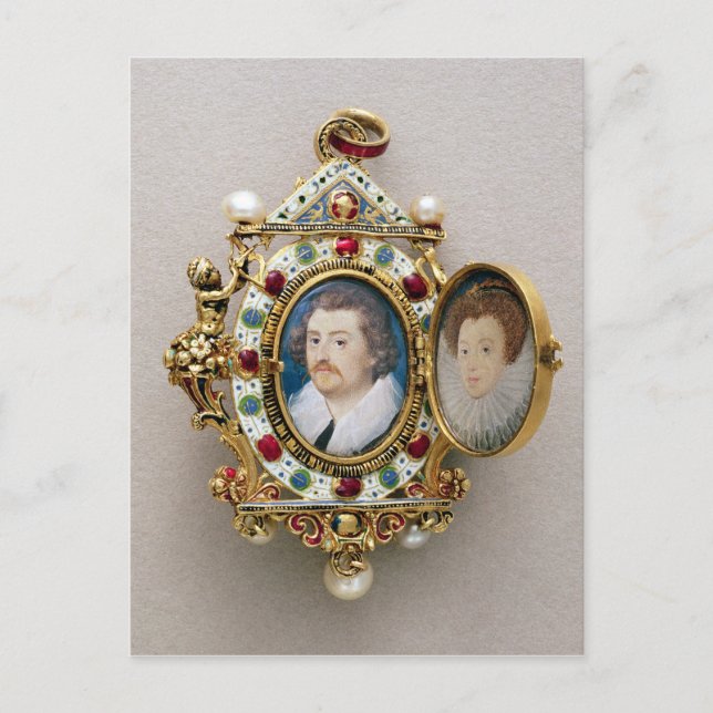 Postal Retratos de hombres y mujeres desconocidos, c.1590 (Anverso)