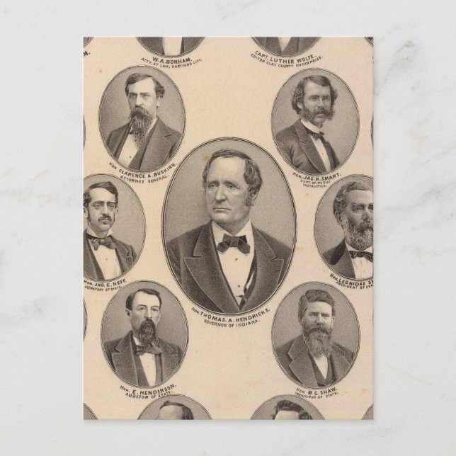 Postal Retratos de Hon Thomas A Hendricks (Anverso)