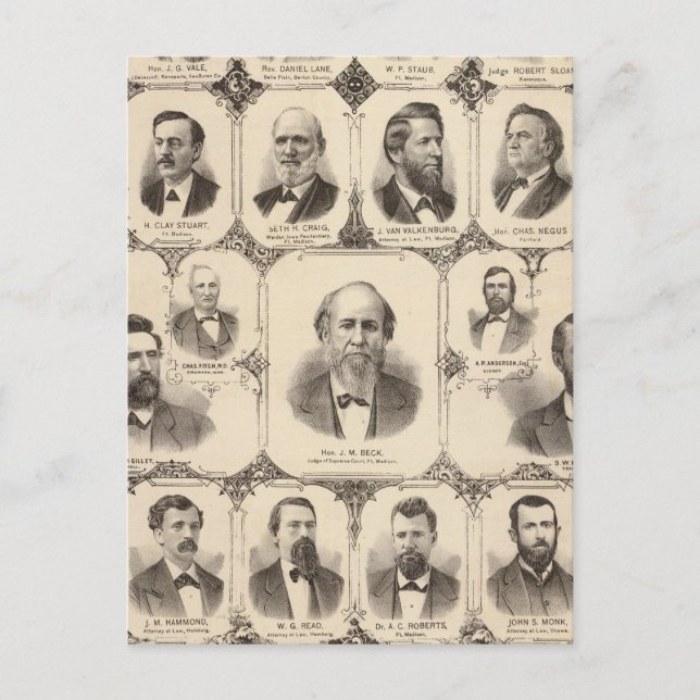 Postal Retratos de JC Knapp (Anverso)