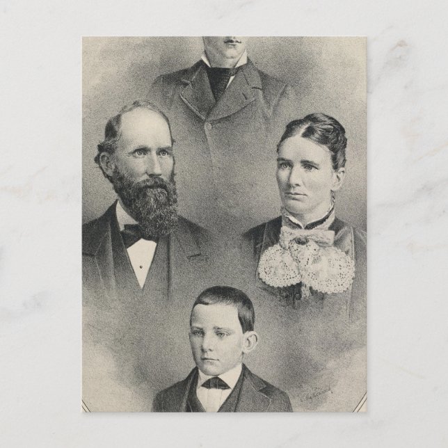 Postal Retratos de la familia Chiles (Anverso)