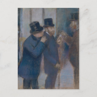 Postal Retratos en la Bolsa de Valores por Edgar Degas