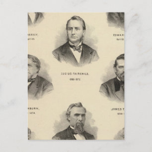 Postal Retratos Gobernadores de Wisconsin Louis P Harvey