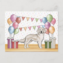 Retriever Dorado Crema Inglés Cumpleaños Colorido