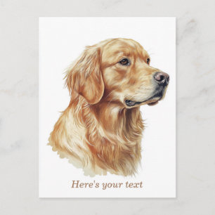 Postal Retriever Dorado Minimalista Personalizado
