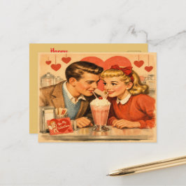 Postal Retro 1950s American Valentine's Day Postcard