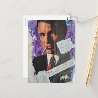 Postal Retro 1960s era smoker man heath danger collage