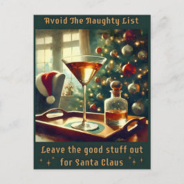 Postal Retro 50s Avoid The Naughty List Christmas Martini