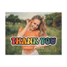 Retro 60s graduación de diversión hippie Gracias f