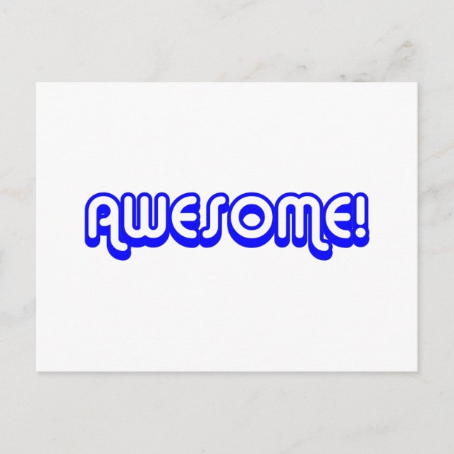 Postal ¡Retro 80 Awesome! Azul (Anverso)