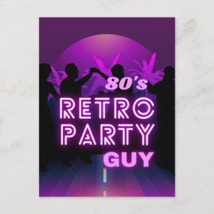 Postal Retro 80 Disco Dance Fiesta Neon Purple Funky