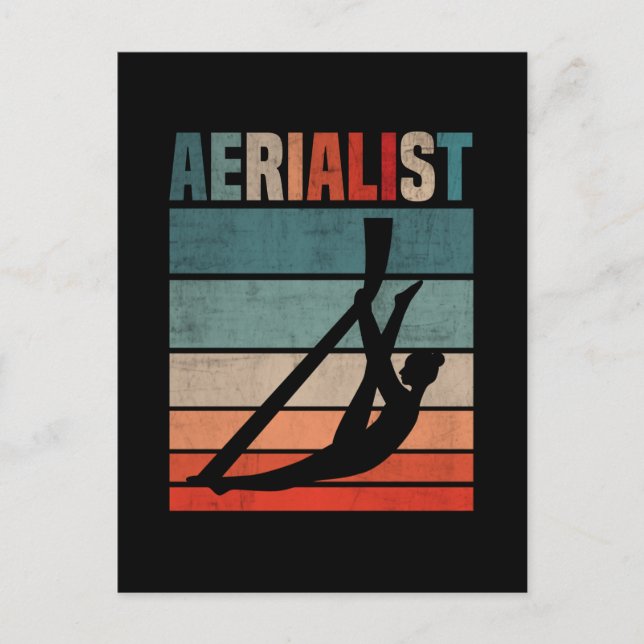 Postal Retro Acrobat Aerial Silks Girl Aerialist (Anverso)