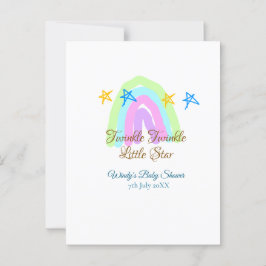 Postal Retro arco iris twinkle pequeño estrellas bebé sh