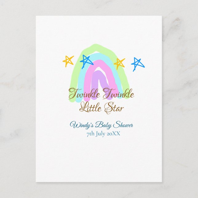 Postal Retro arcoíris parpadea parpadea pequeñas estrella (Anverso)