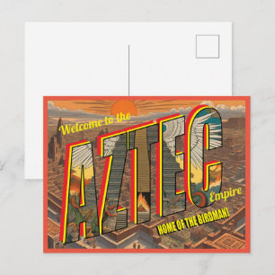 Postal Retro Aztec Empire Birdman