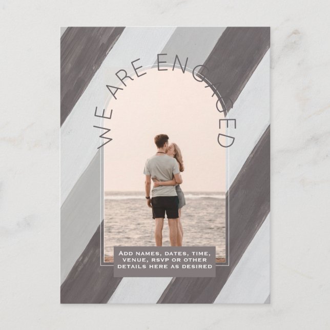 Postal RETRO Beach Vibe Boda Stationery FOTO (Anverso)