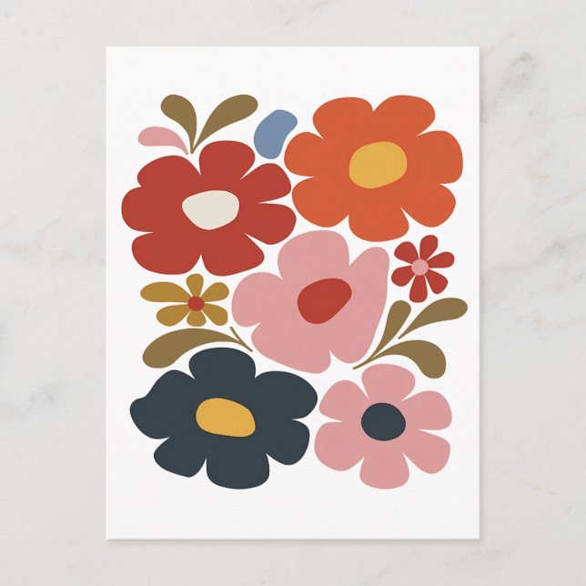 Postal Retro Boho Floral MidCentury Moderno (Anverso)