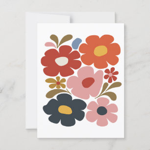 Postal Retro Boho Floral MidCentury Moderno