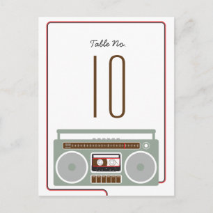 Postal Retro Boombox Indie Mixtape Boda Rojo / Negro