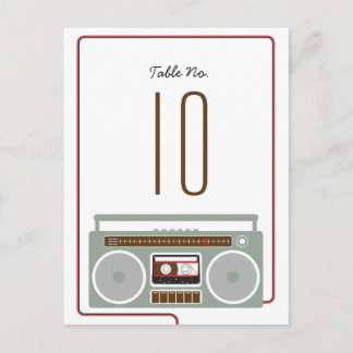 Postal Retro Boombox Indie Mixtape Boda Rojo / Negro