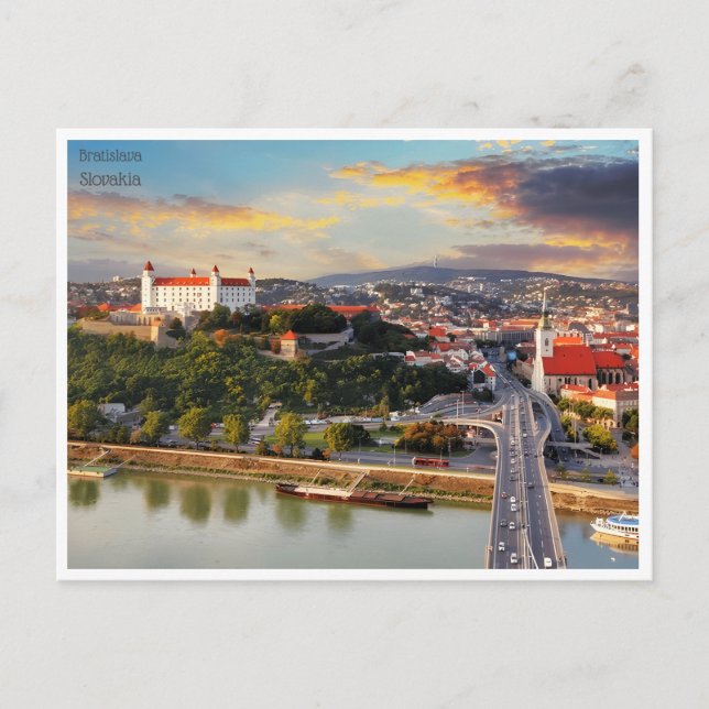 Postal retro bratislava de viaje vintage Eslovaquia (Anverso)