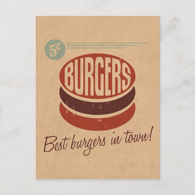Postal Retro Burger (Anverso)