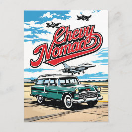 Postal Retro Classic Wagon Sky Pop Art Illustration Print