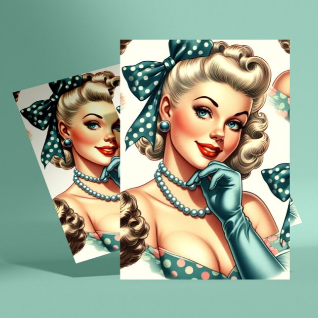 Postal Retro Cute Classic Pinup (Subido por el creador)