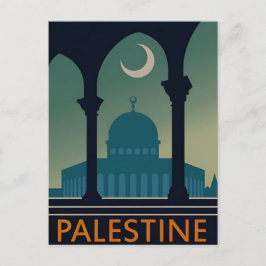 Postal Retro de acuarela de Viaje de Palestina Vintage