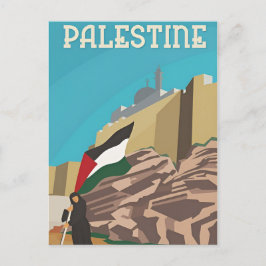 Postal Retro de acuarela de Viaje de Palestina Vintage